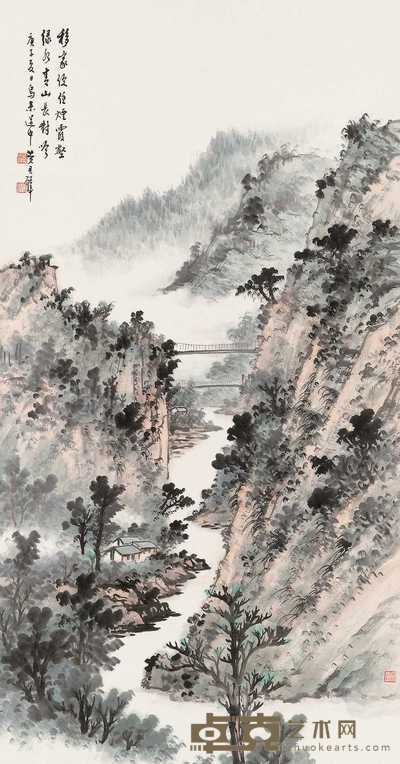 黄君璧 1960年作 乌来道中 镜心 101×53cm